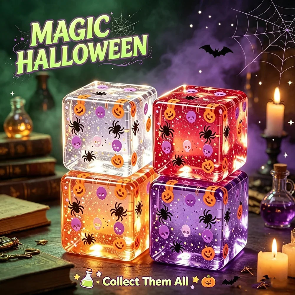 Halloween Squishy Ice Cube Toy – Pumpkin & Spider Fidget