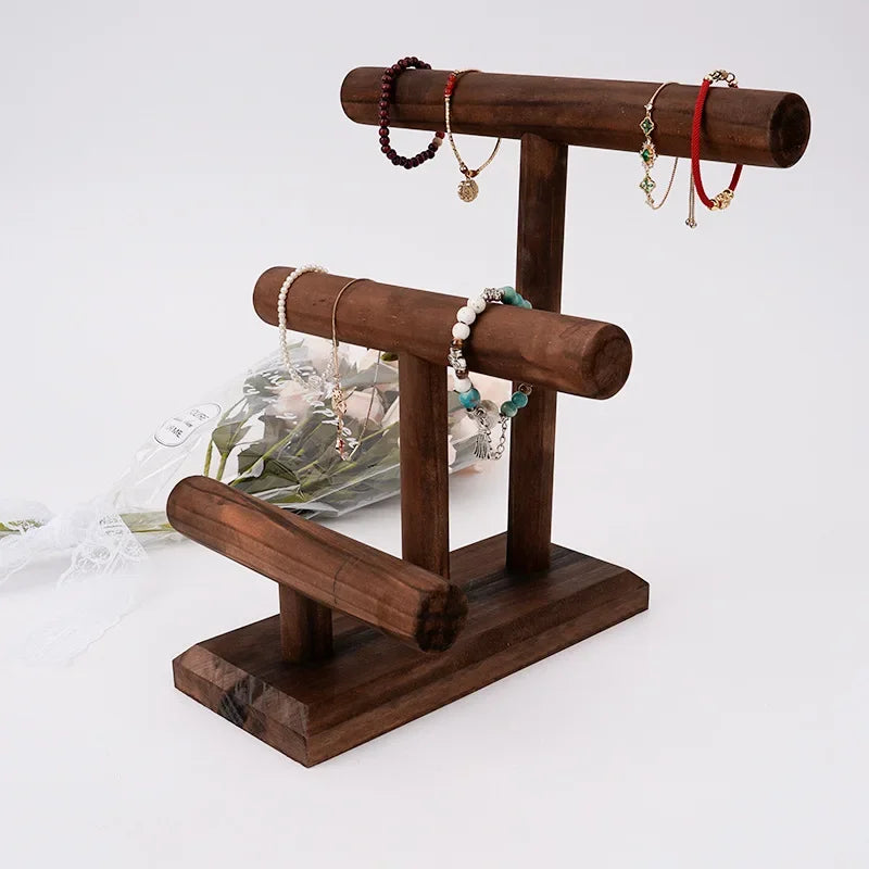 3-Tier Solid Wood Bracelet Stand & Jewelry Display Rack