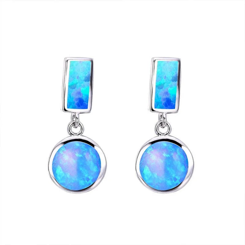White Simulated Opal Stud Earrings – Trendy Fashion Gift