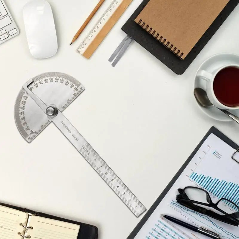 Stainless Steel Protractor Ruler 0–180° | Engineering & Students