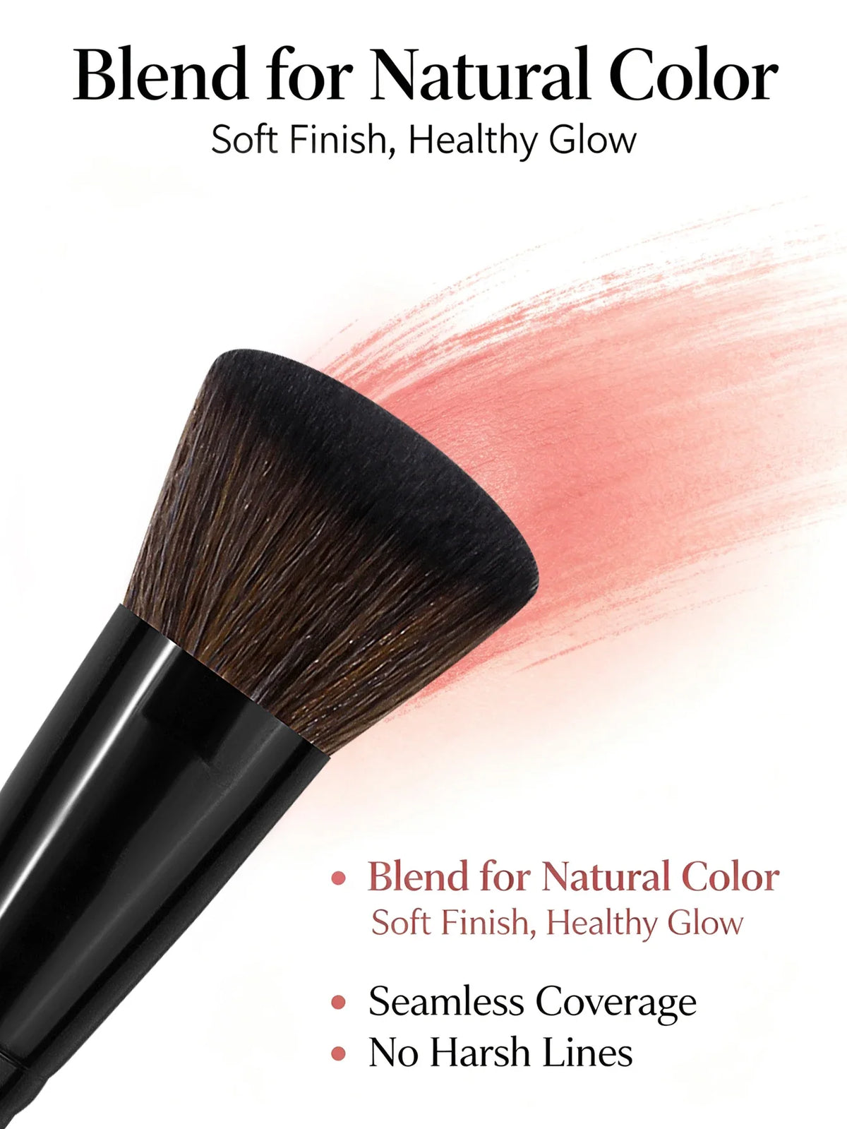 Angled Foundation Brush – Synthetic Bristles, Multi-Use Face