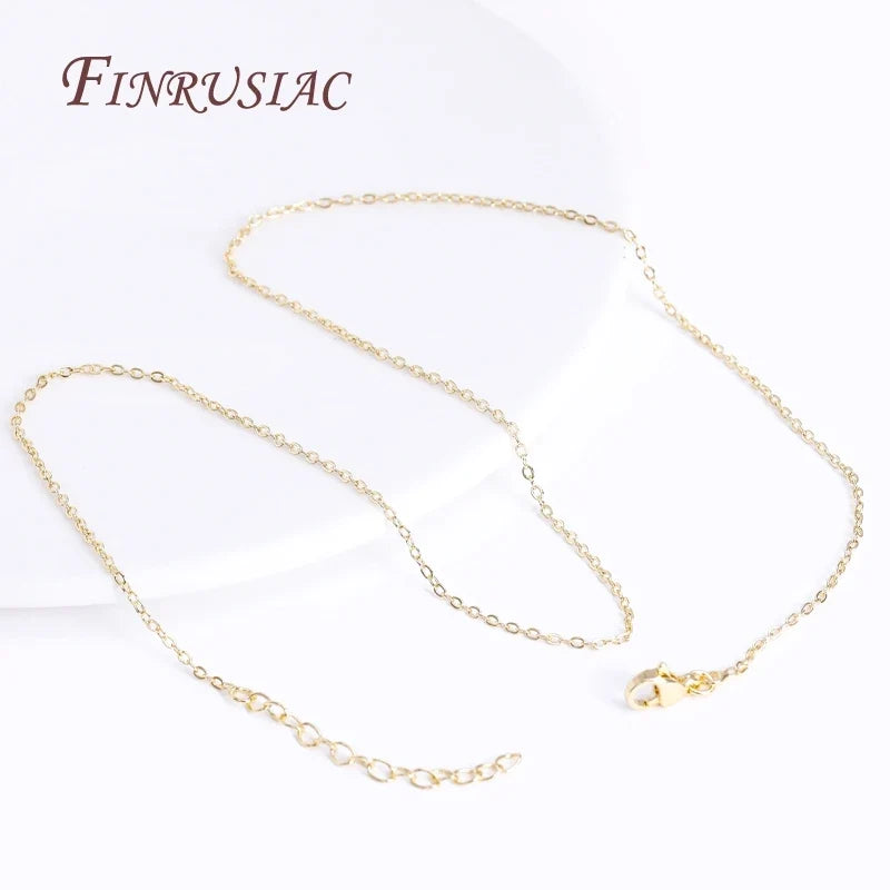 18K Gold Plated Brass Oval Chain Necklace | DIY Jewelry Making