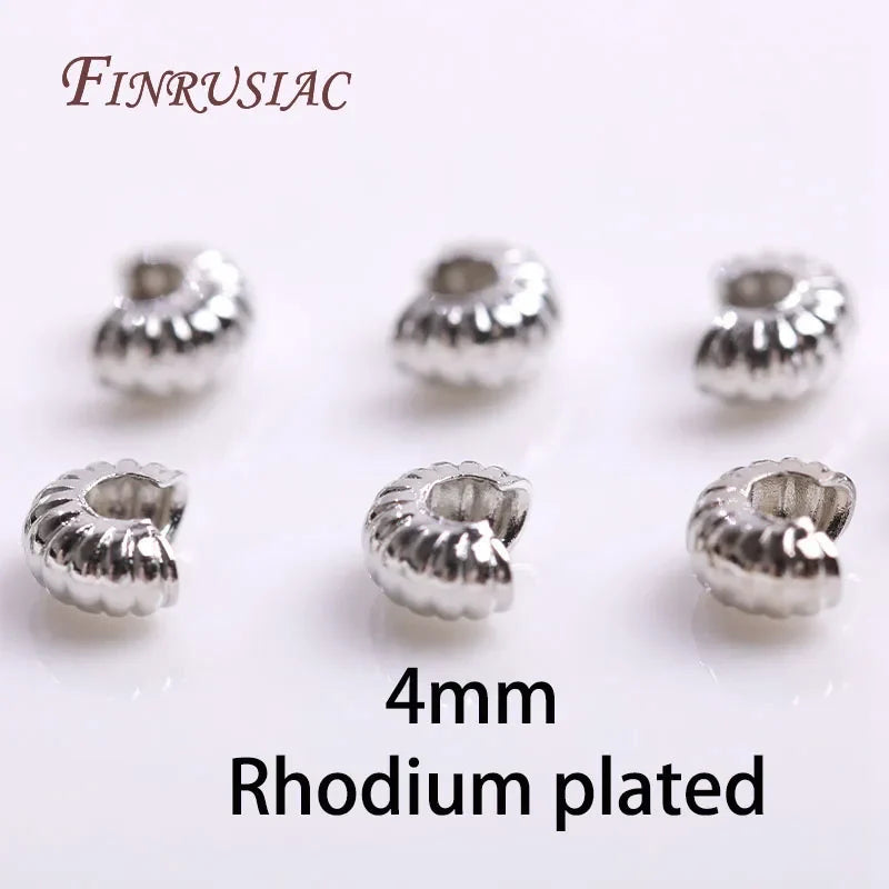 4MM Gold Plated Crimp Bead Covers | Strip Pattern DIY Findings