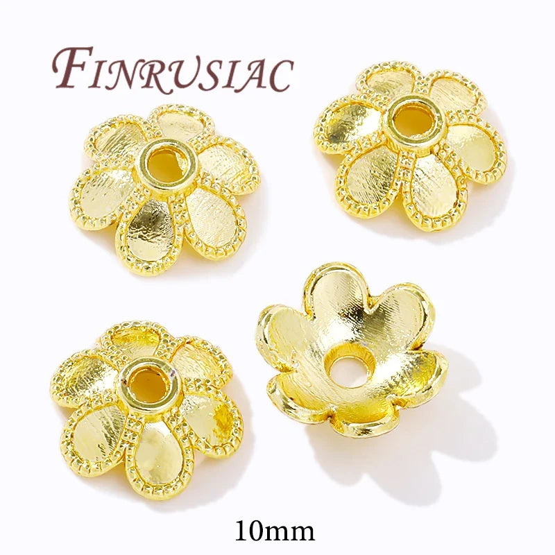 18K/14K Gold Plated Filigree Flower Bead Caps – Jewelry Making