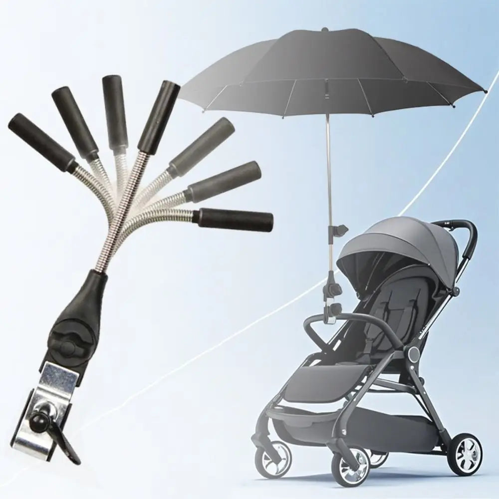 Universal Umbrella Clip Holder for Stroller & Baby Cart – Black
