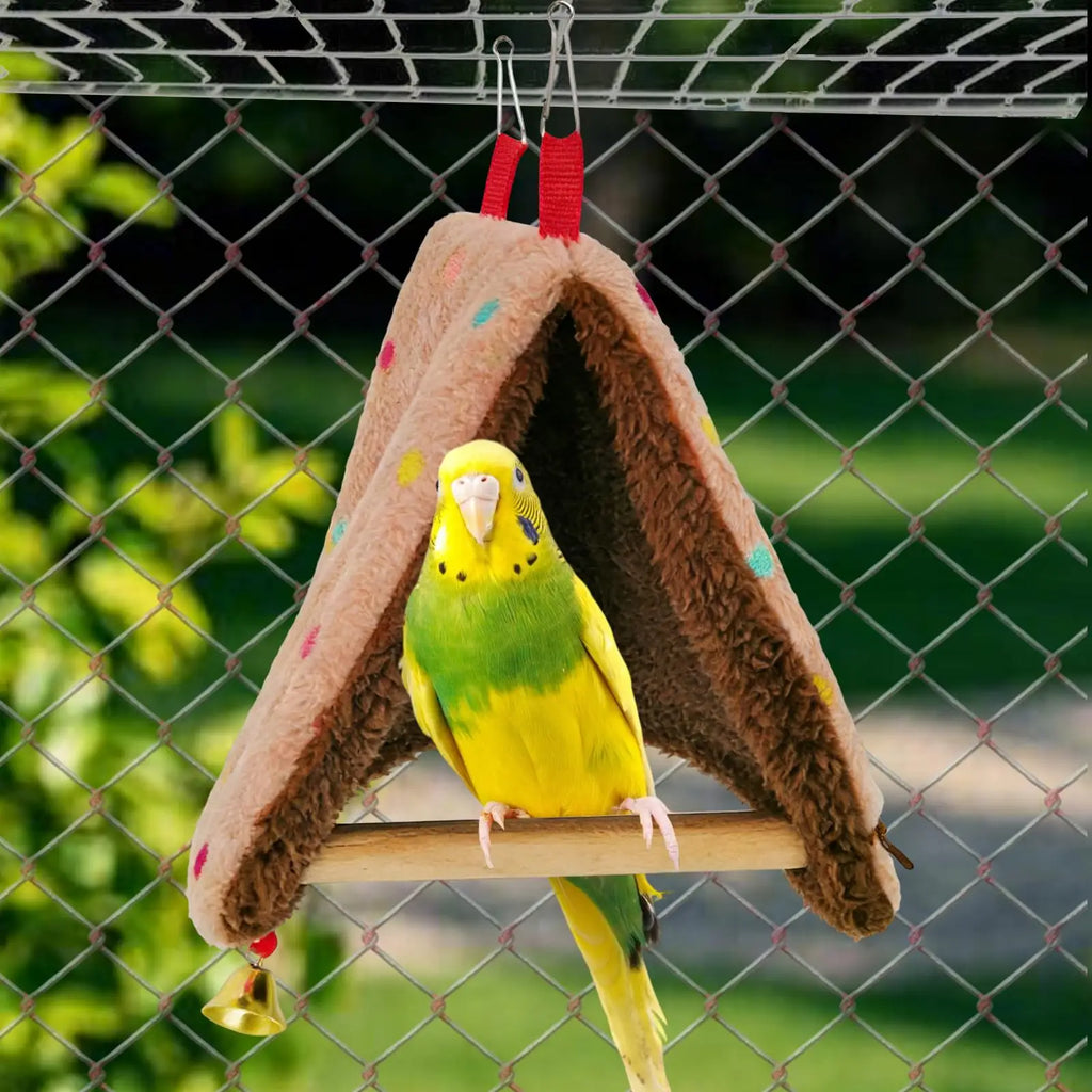 Triangular Bird Hammock Nest – Cozy Perch Swing for Cage