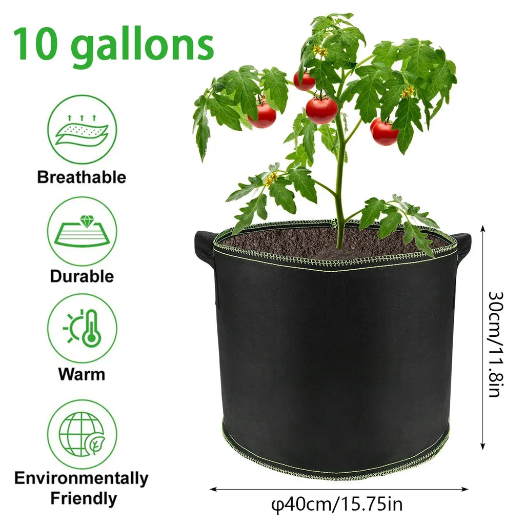 10 Gallon Fabric Grow Bags – Plant Pots with Sturdy Handles