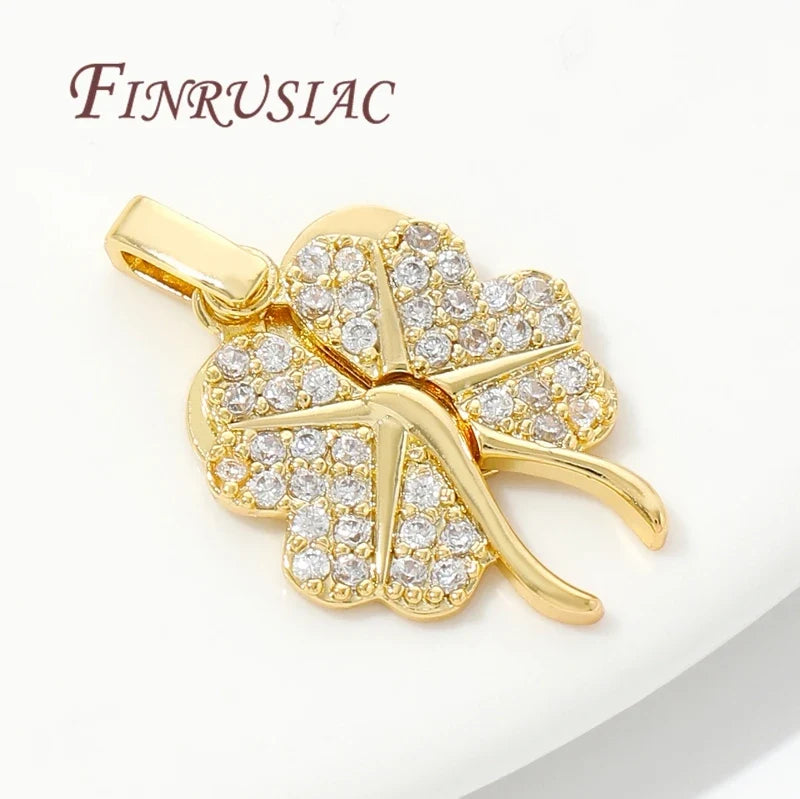 18K Gold Plated Zircon Heart Charm Pendants | DIY Jewelry Making