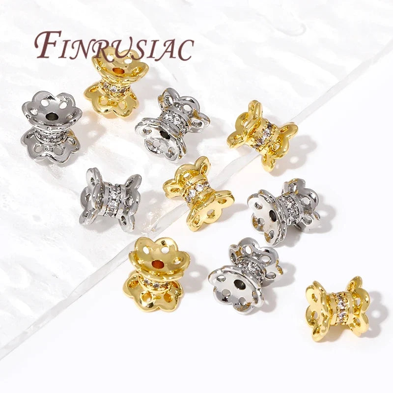 18K Gold Plated Zircon Spacer Beads – DIY Jewelry Making