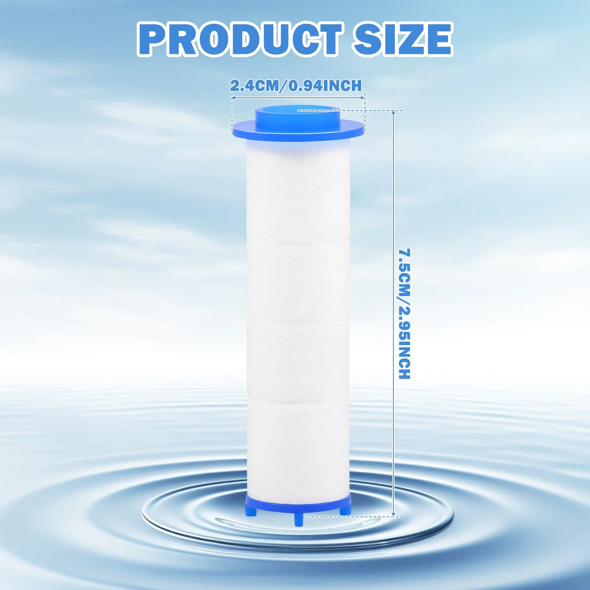20-Pack PP Cotton Shower Head Filter Replacement Cartridges