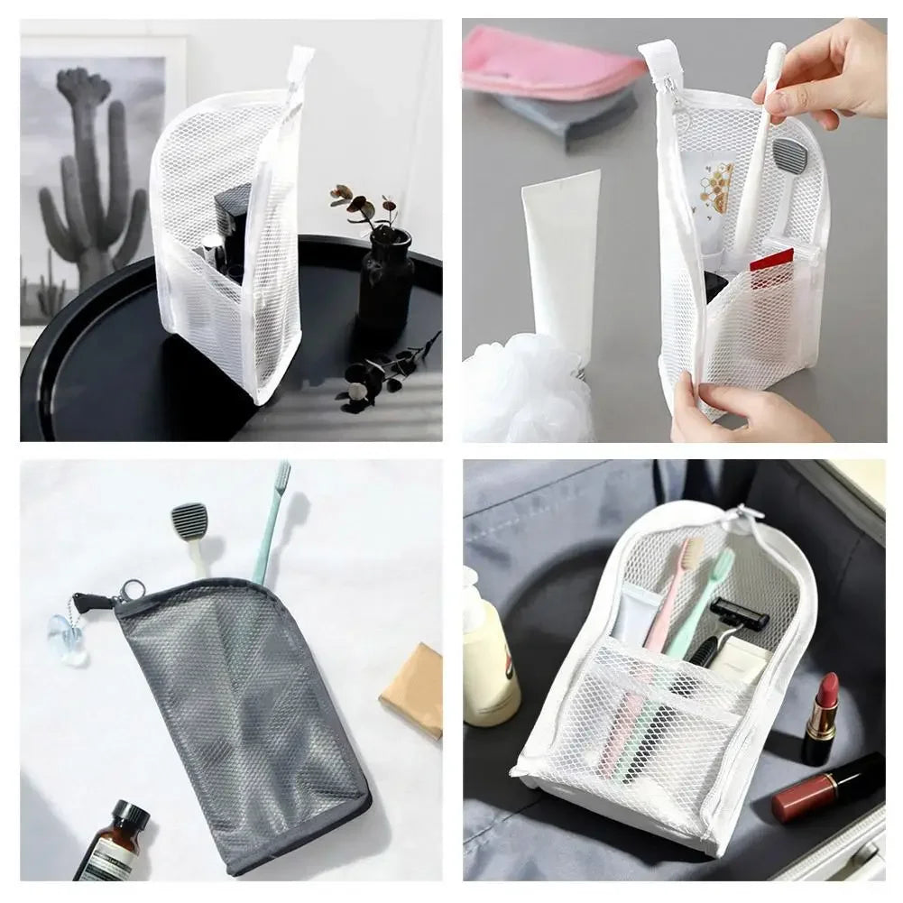 Standing Mesh Toiletry Bag – Travel Cosmetic Organizer