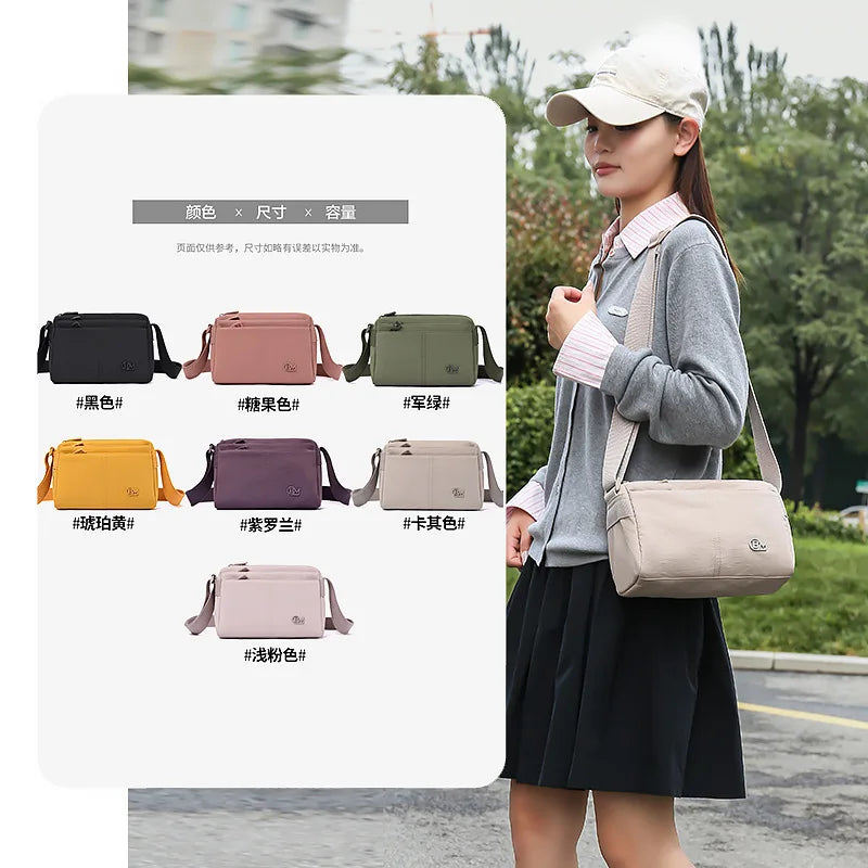 Nixie Minimalist Large Capacity Waterproof Nylon Crossbody Bag