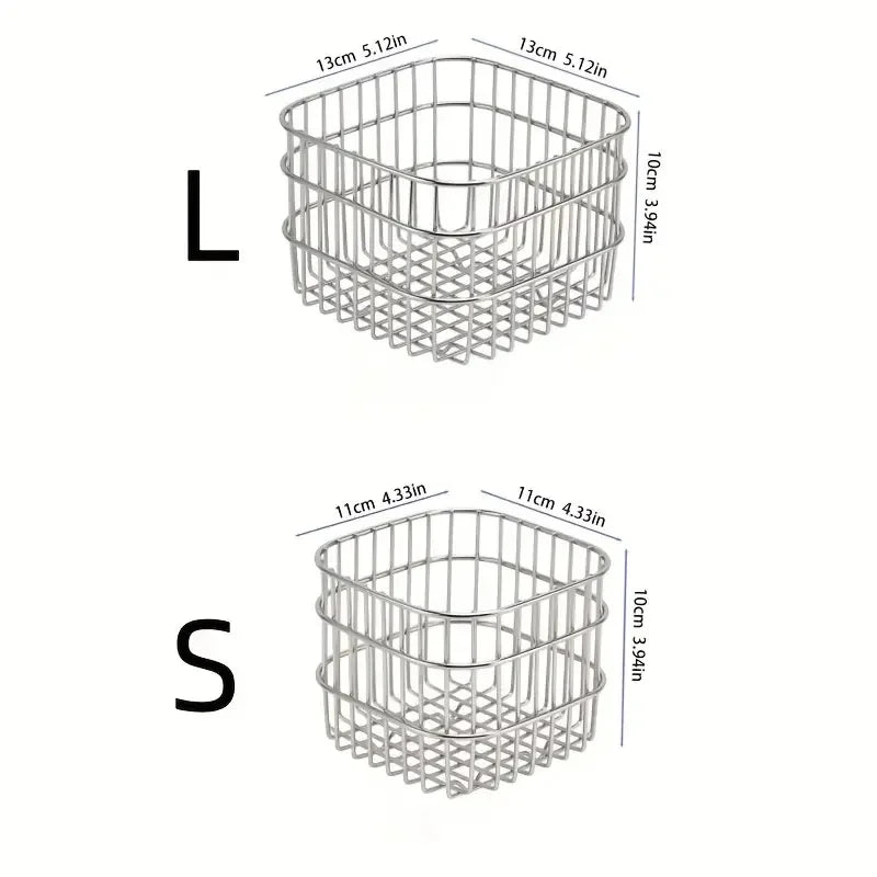 Stainless Steel Cosmetic Organizer | Makeup Brush Storage Basket
