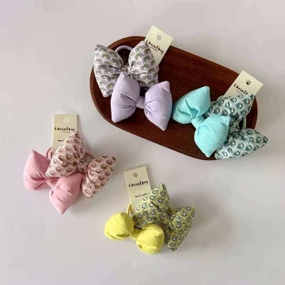 Floral Cotton Elastic Hair Bands for Toddlers – Baby Ponytail Ties