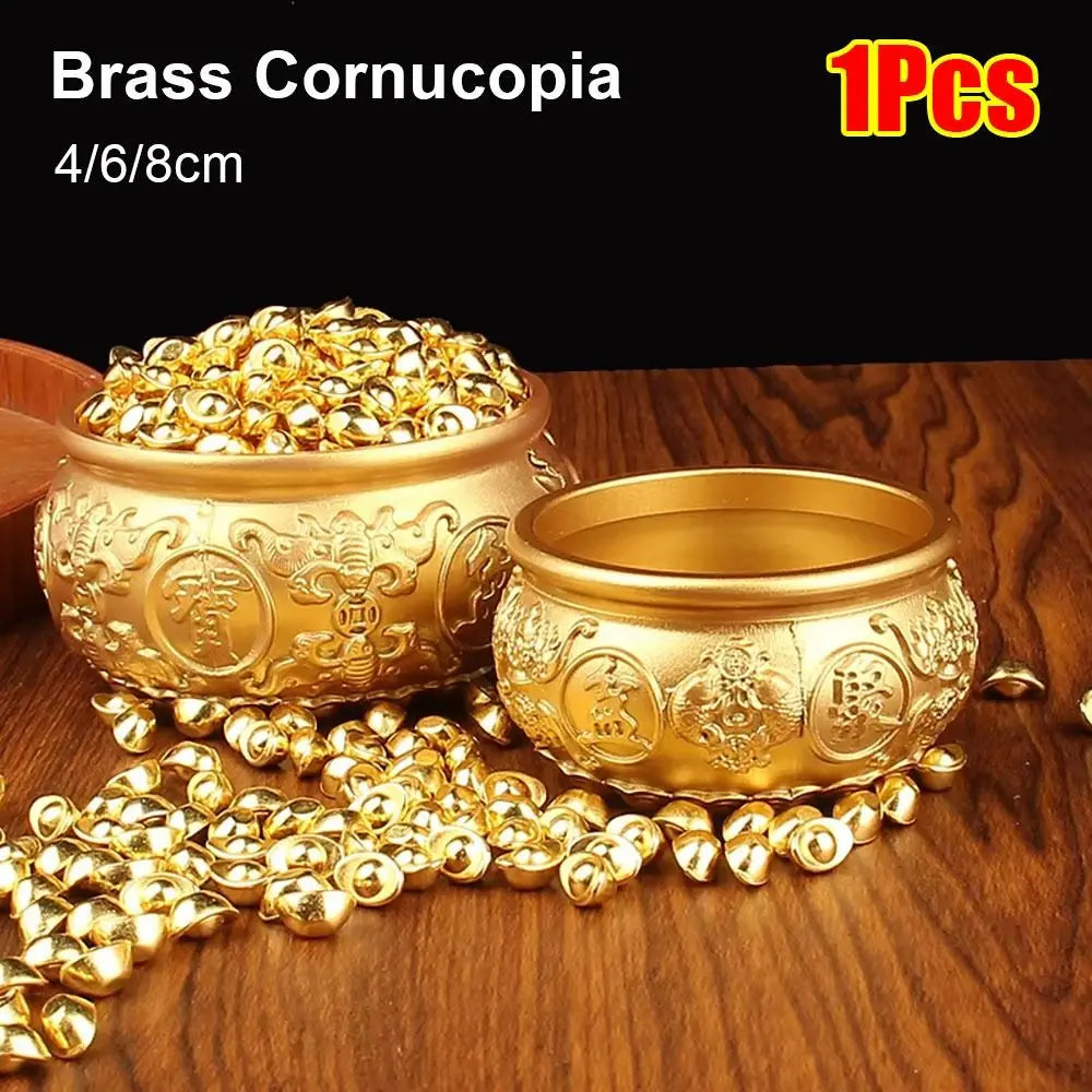 Brass Cornucopia Treasure Bowl – Good Luck Desktop Ornament