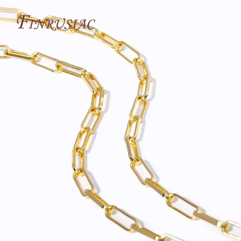 18K Gold Plated Paperclip Link Chain – DIY Necklace Bracelet