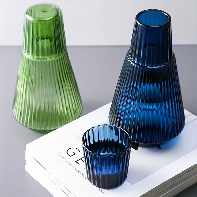 Handmade Colorful Heat-Resistant Glass Kettle & Cup Set