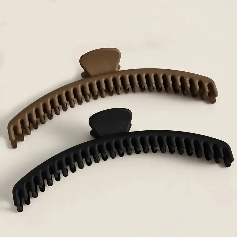 Matte Coffee Large Hair Claw Clip – Korean Shark Clamp