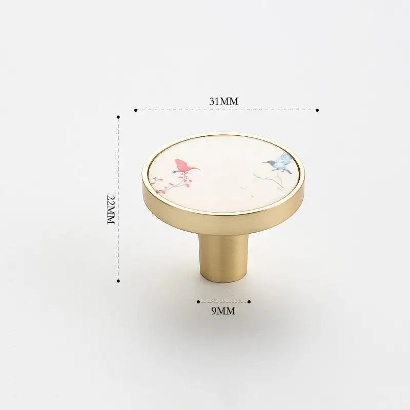 Chinese Ink Painting Zinc Alloy Cabinet Drawer Knob – Single Hole