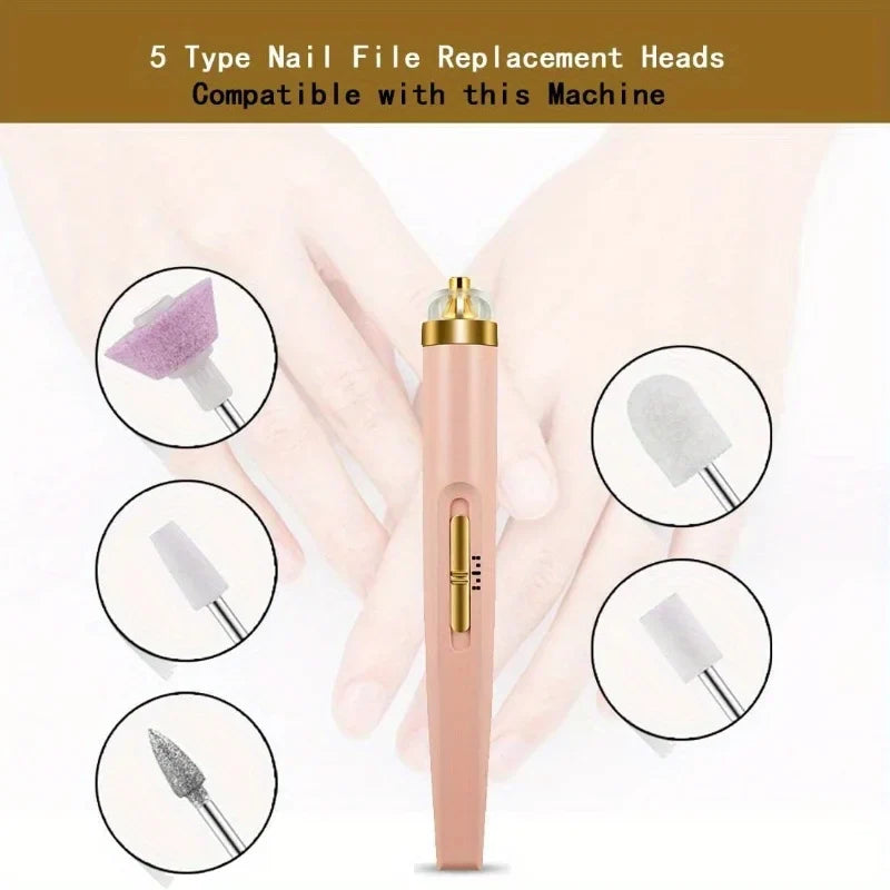 5-Pack Nail File Replacement Heads for Electric Nail Drill