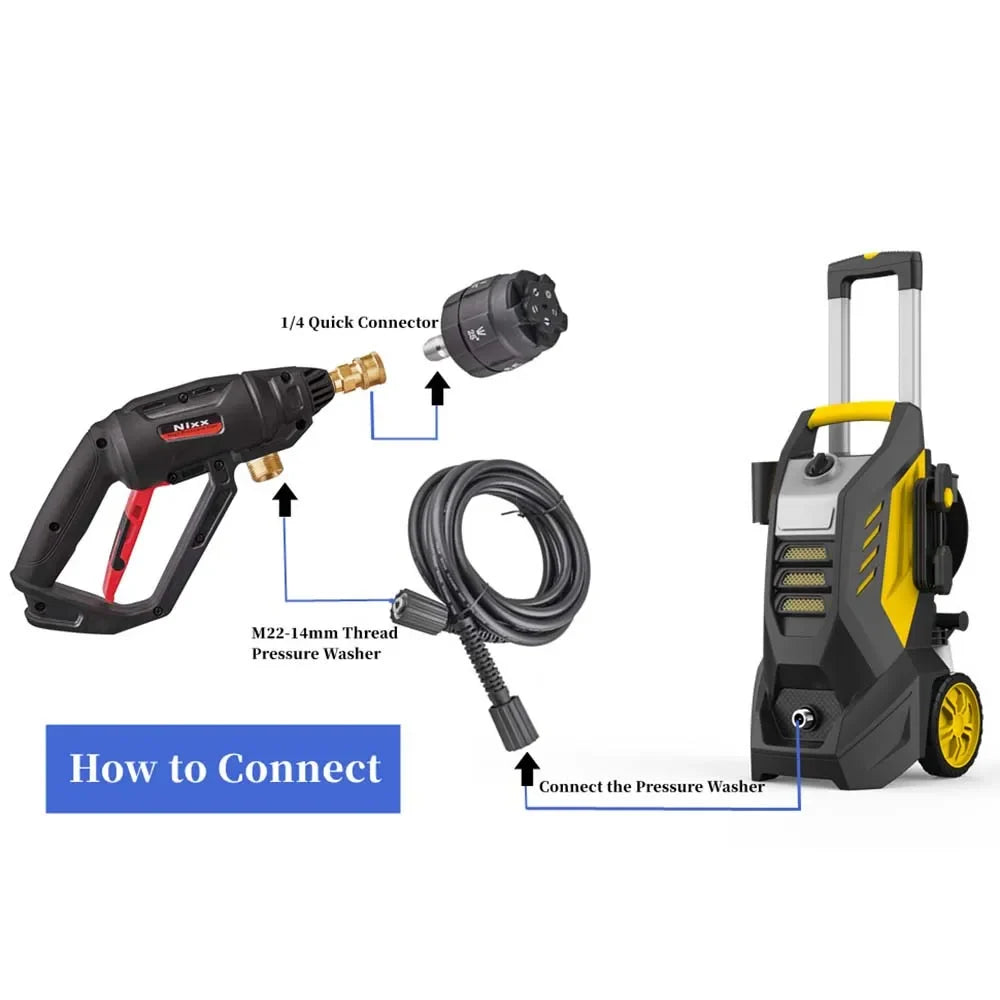High Pressure Washer Spray Gun 5-in-1 Nozzle M22 Car Wash