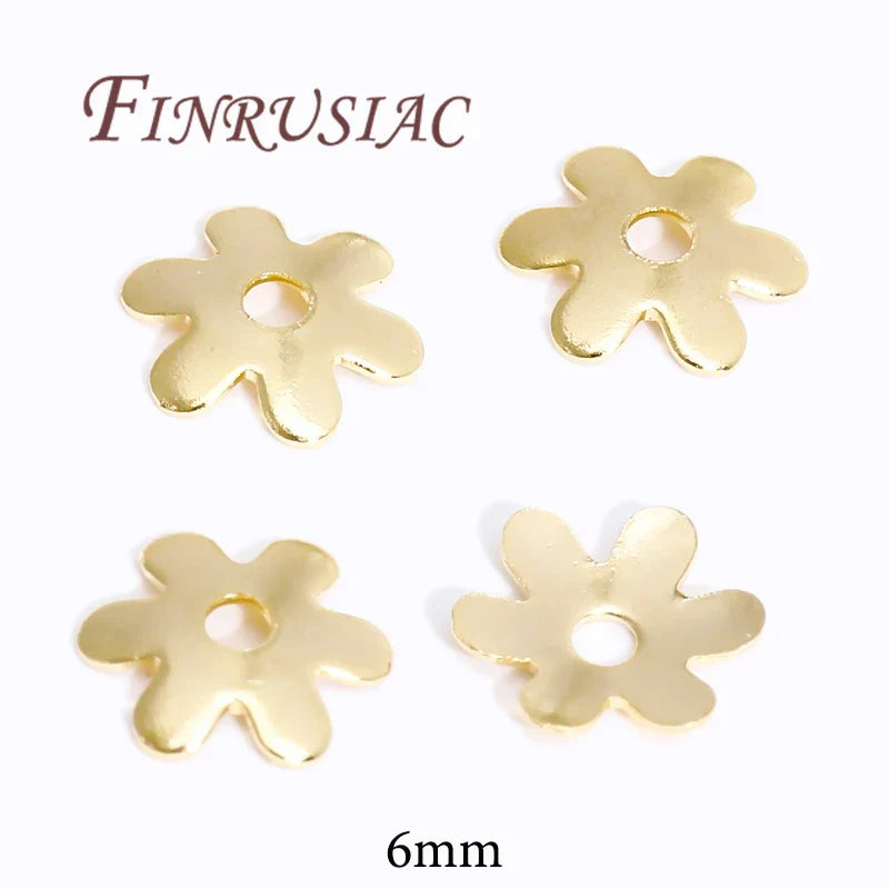 18K/14K Gold Plated Flower Bead Caps – DIY Jewelry Spacers