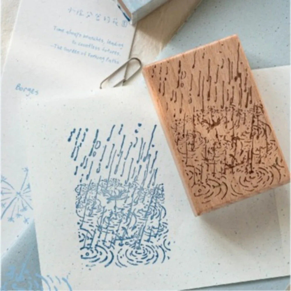 Wooden Rubber Craft Stamps – Flower Butterfly Leaves Designs