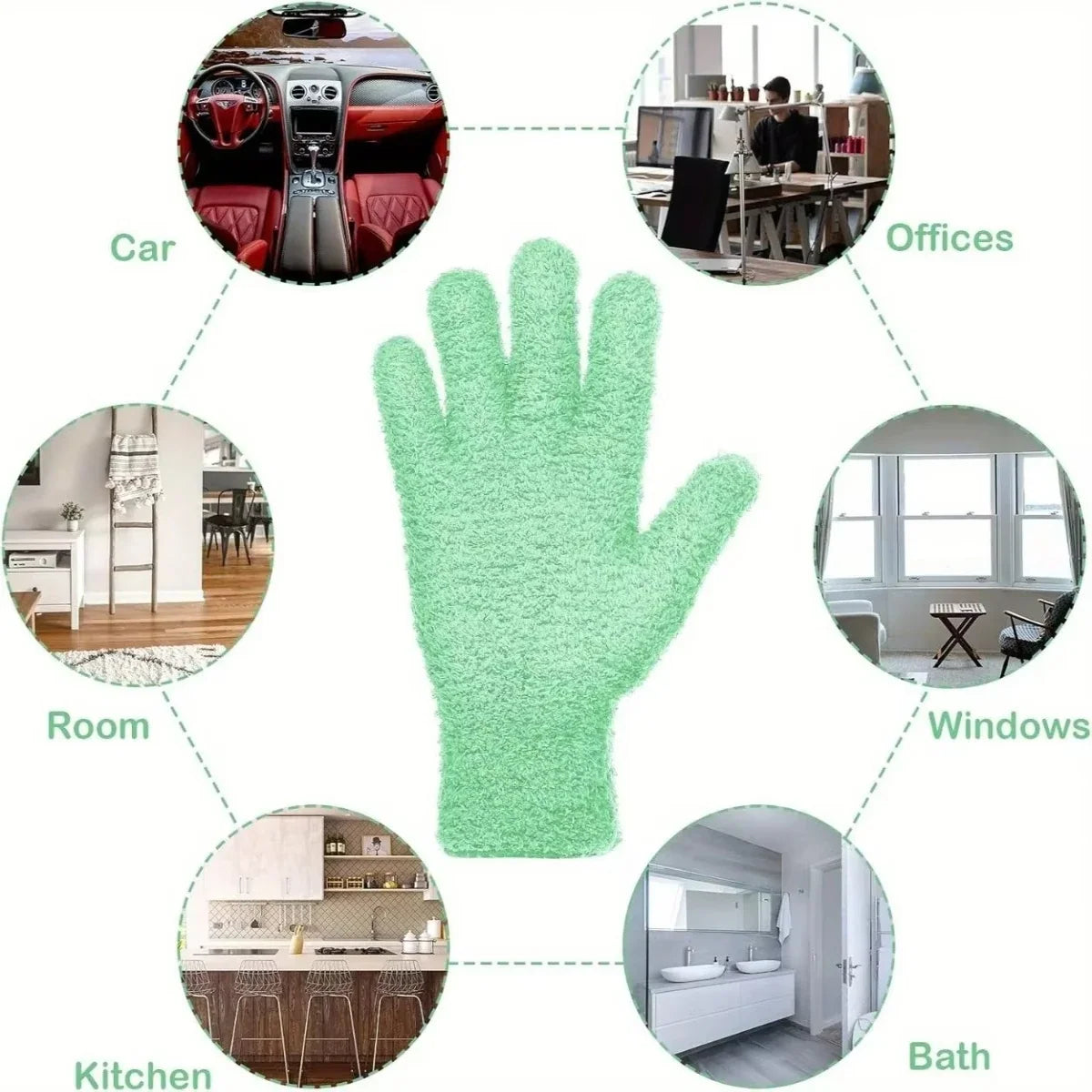 Microfiber Dusting Glove – Stretchable Cleaning Mitt for Home & Car