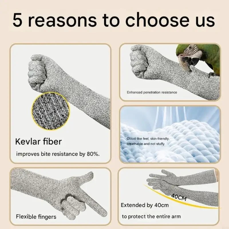 Parrot Anti-Bite Loofah Gloves – Bird Training Hand Guard