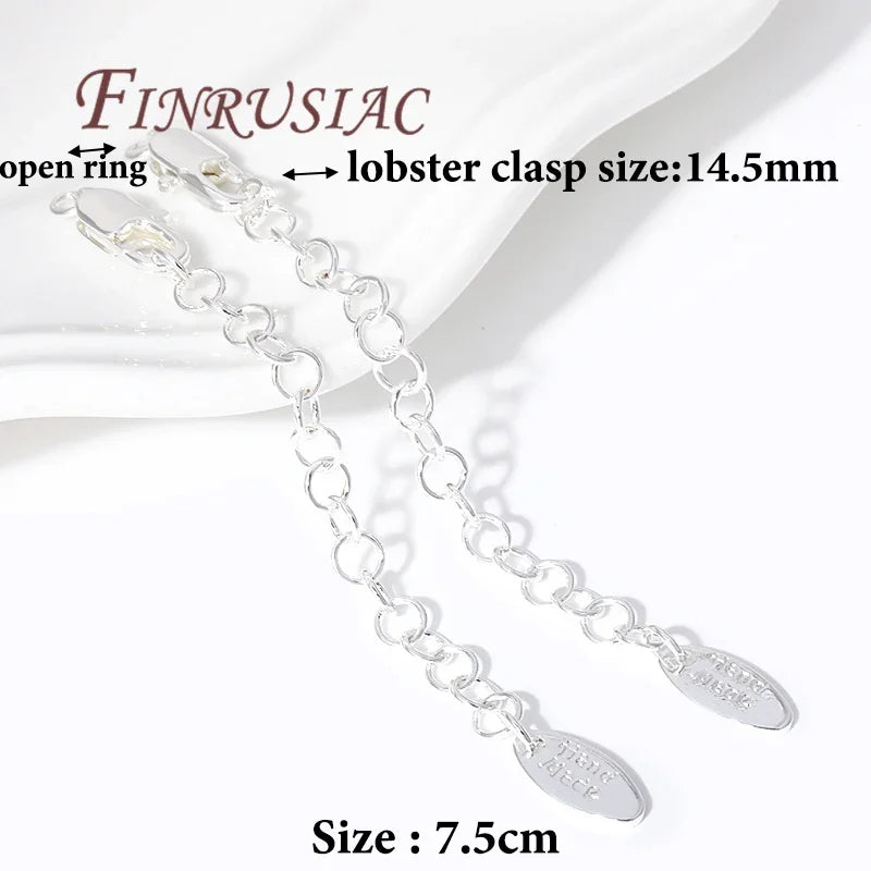 18K Gold Plated Extension Tail Chains with Lobster Clasps – 5 Pack