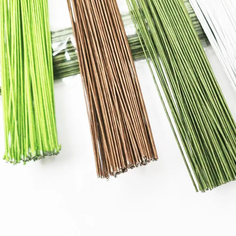100Pcs 40cm Artificial Floral Wire Stems for DIY Wedding Decor