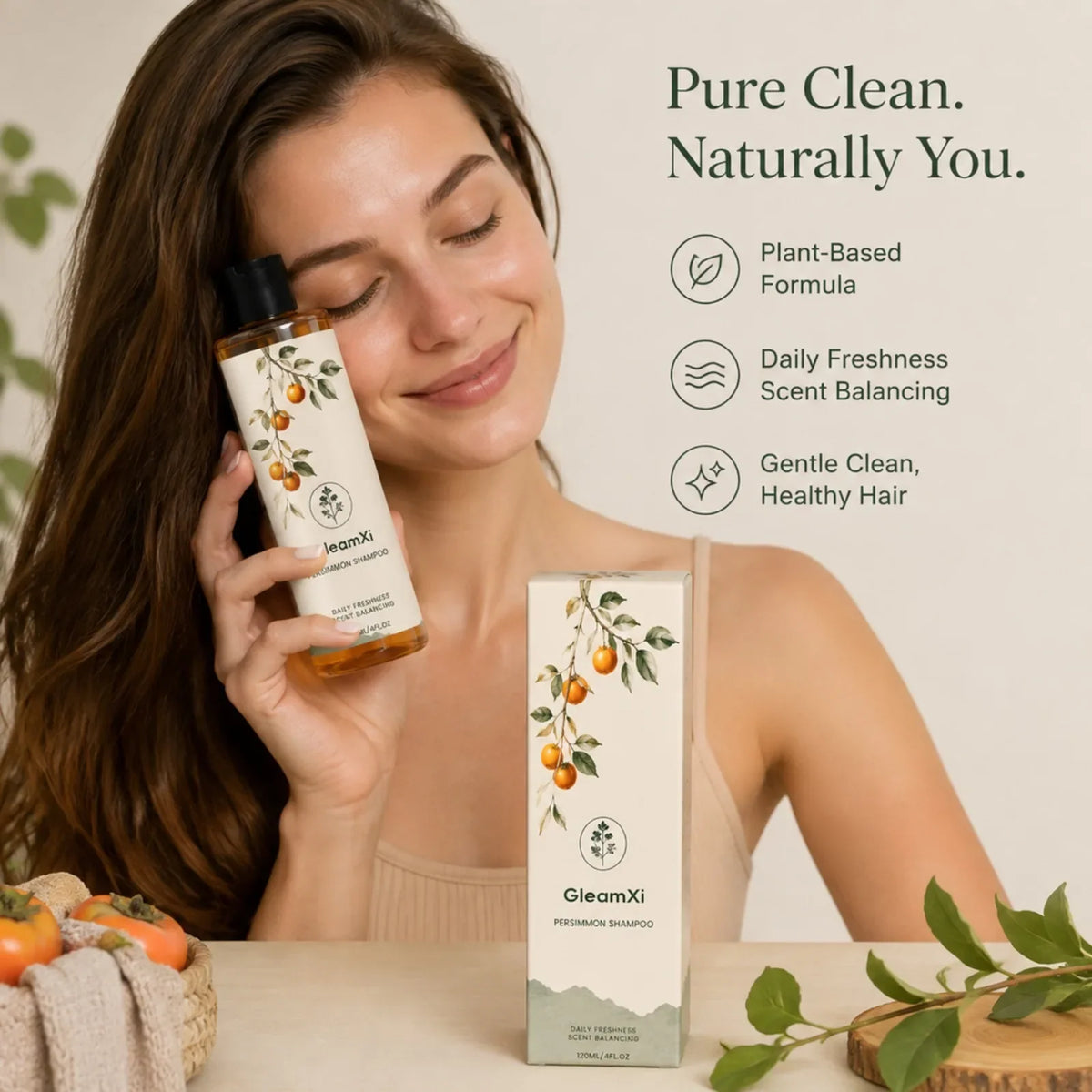Persimmon Shampoo – Gentle Daily Scalp & Hair Cleanser 120ml