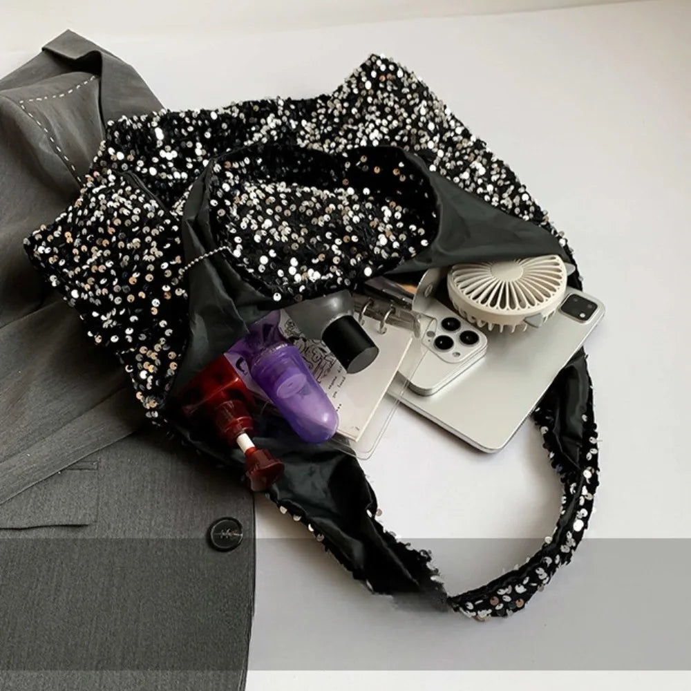 Women's Large Capacity Glitter Tote Shoulder Bag | Nixie