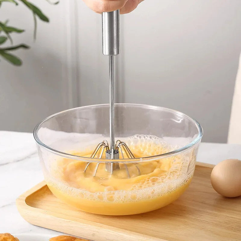 Semi-Automatic Manual Egg Beater Stainless Steel Cream Mixer