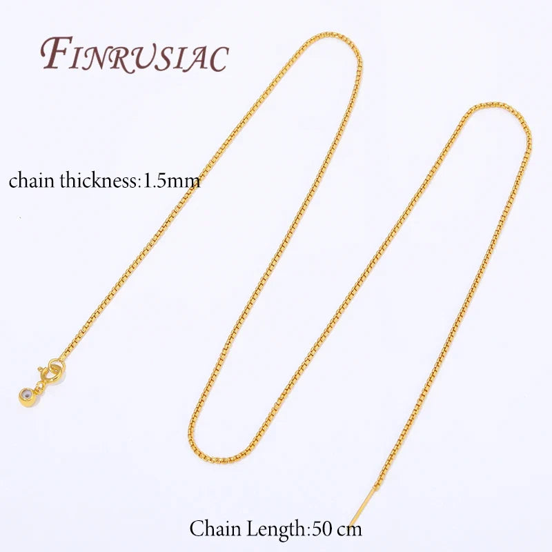 50cm 18K Gold Plated Box Chain Necklace | DIY Jewelry