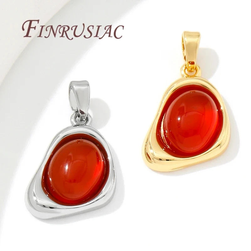 18K Gold Plated Natural Stone Charms – DIY Jewelry Pendants
