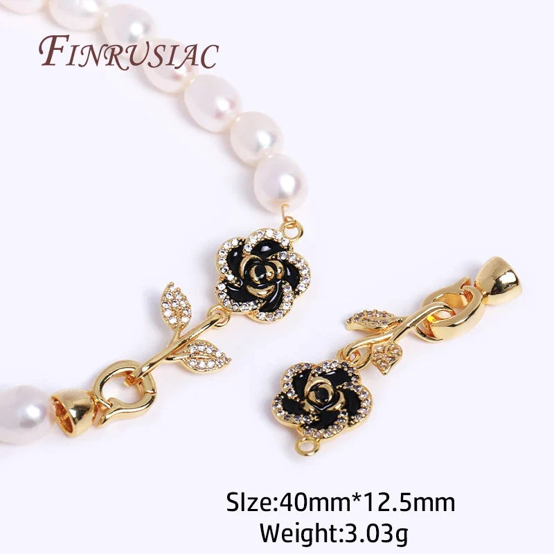 18K Gold Plated Zircon Bead Clasp | DIY Necklace Jewelry