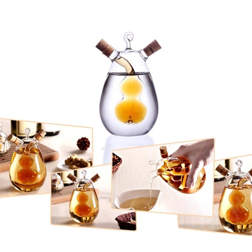Glass 2-in-1 Olive Oil & Vinegar Dispenser Bottle 350ml