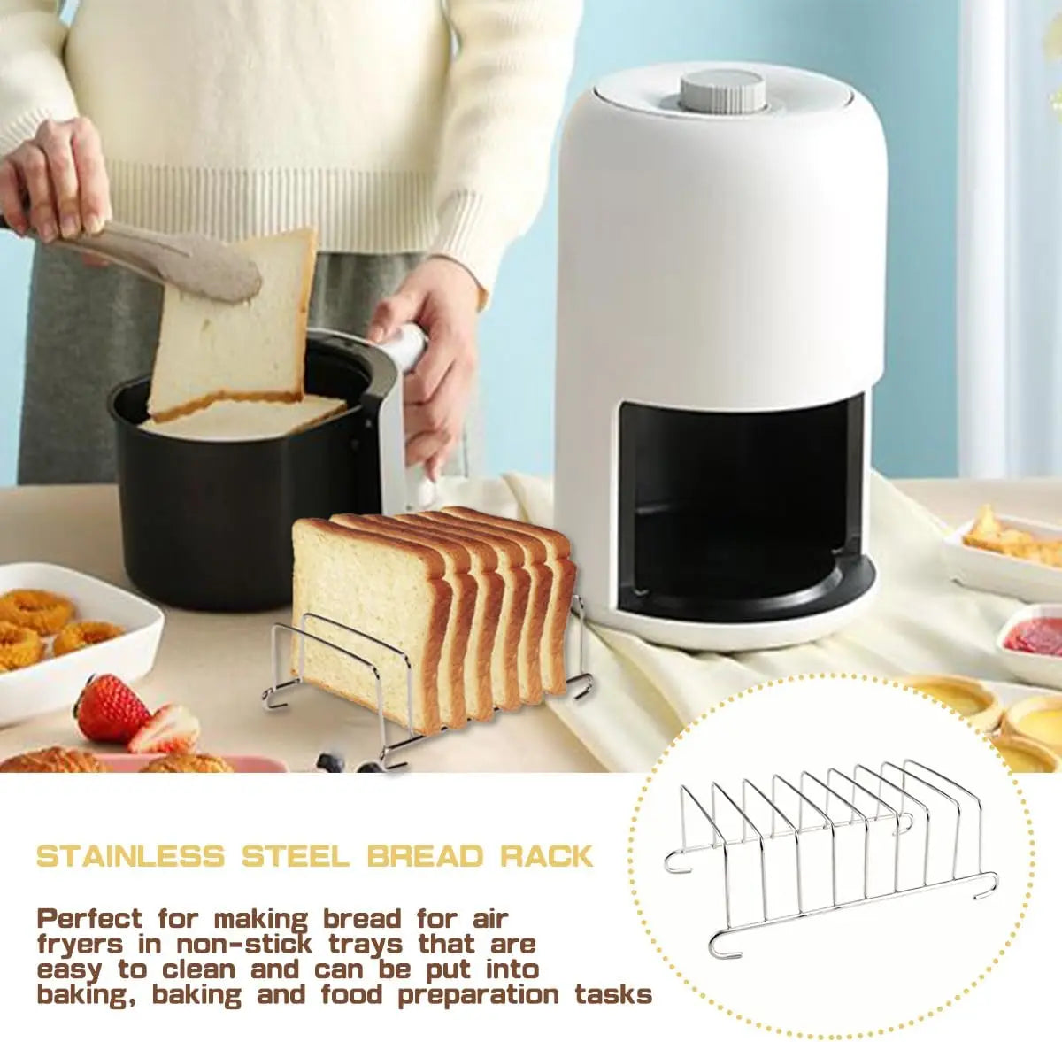 Stainless Steel Bread Cooling Rack | Air Fryer Baking Grid