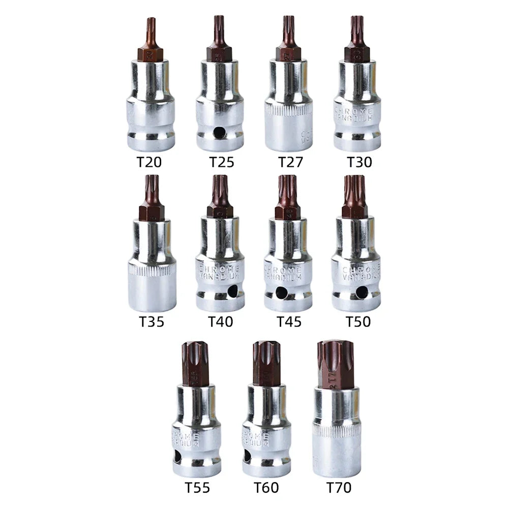 Torx Bit Socket T20–T70 | 1/2" Drive Alloy Steel | DAZZLEEX