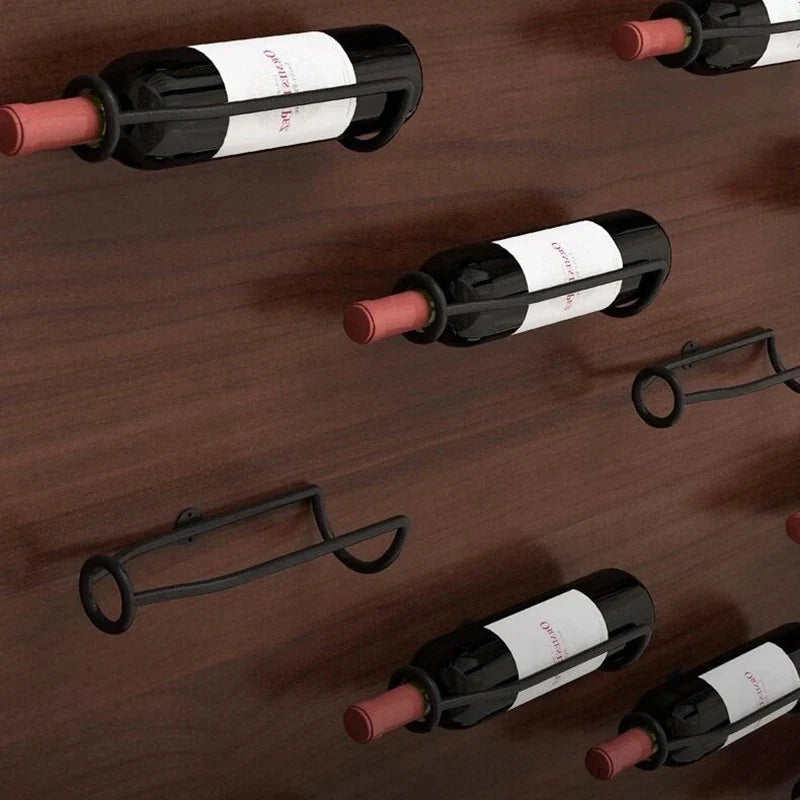 Wall-Mounted Iron Wine & Champagne Bottle Holder Shelf