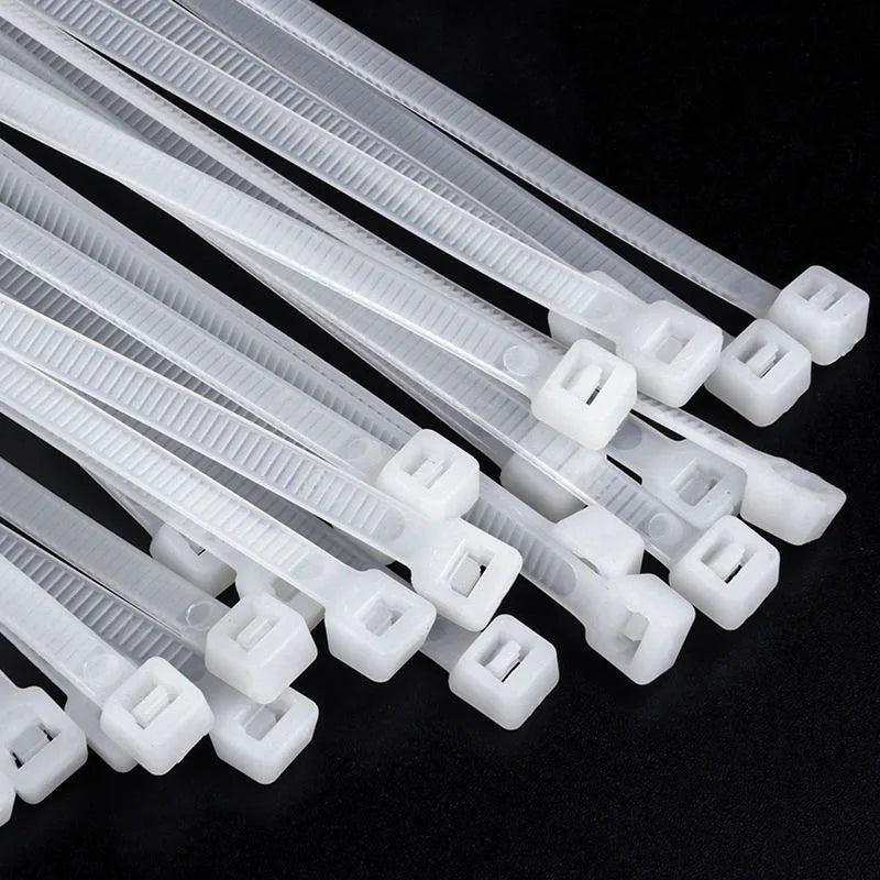 100Pc Self-Locking Nylon Cable Ties 4/8/12 Inch – 50lb Hold