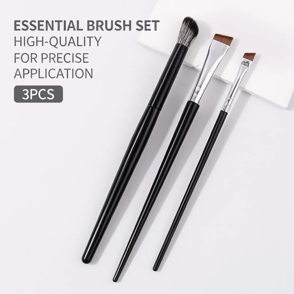 3-Piece Eye Makeup Brush Set – Eyeliner, Brow & Blending