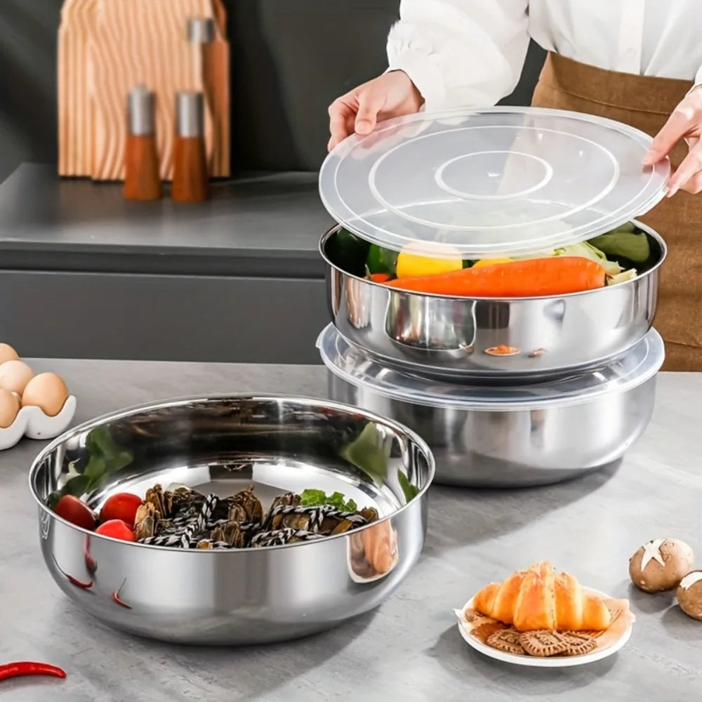 Large Stainless Steel Mixing Bowl – Dough, Salad & Soup