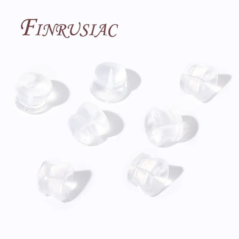 Silicone Earring Backs Stoppers – Gold Plated DIY Findings 50/100Pcs