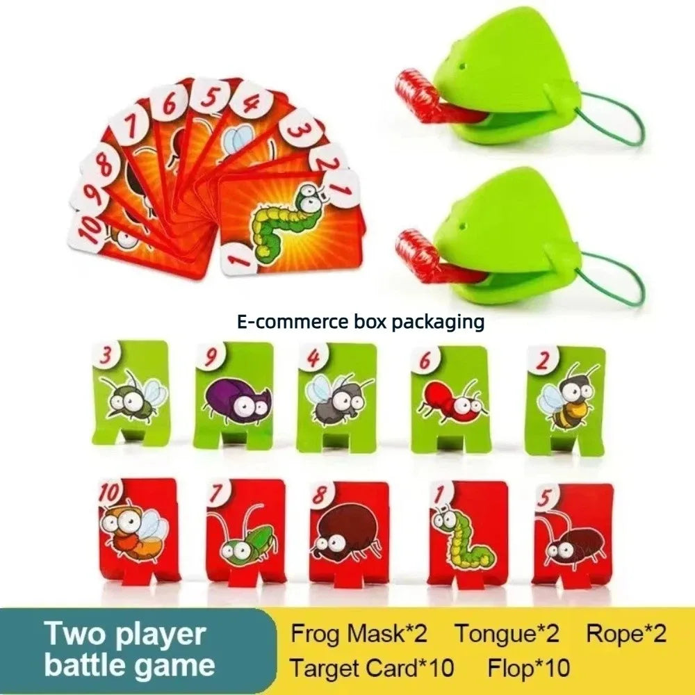 Funny Frog Mask Tongue Game with Cards – Party Fun for All