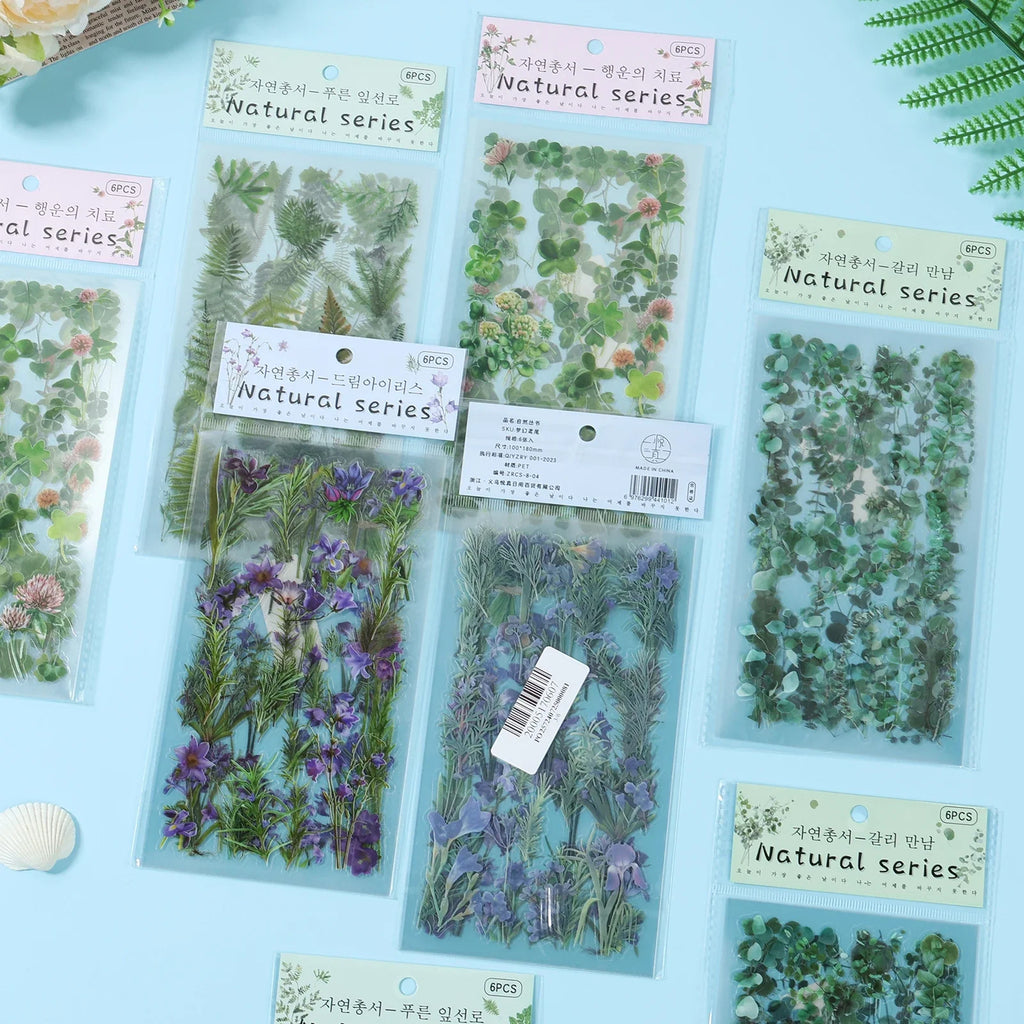 12-Pack Plant Flower Scrapbook Stickers – Waterproof DIY Decals