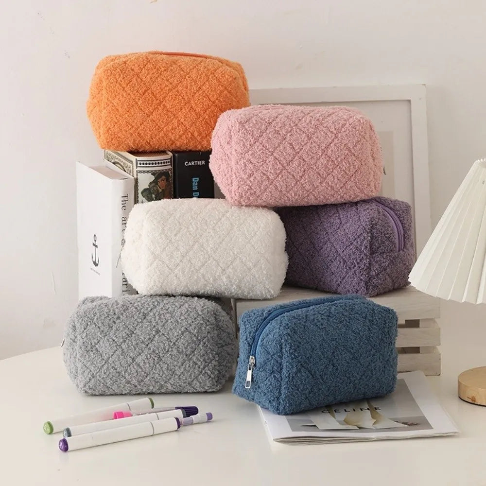 Velvet Makeup Bag Large Capacity Cosmetic Storage Pouch