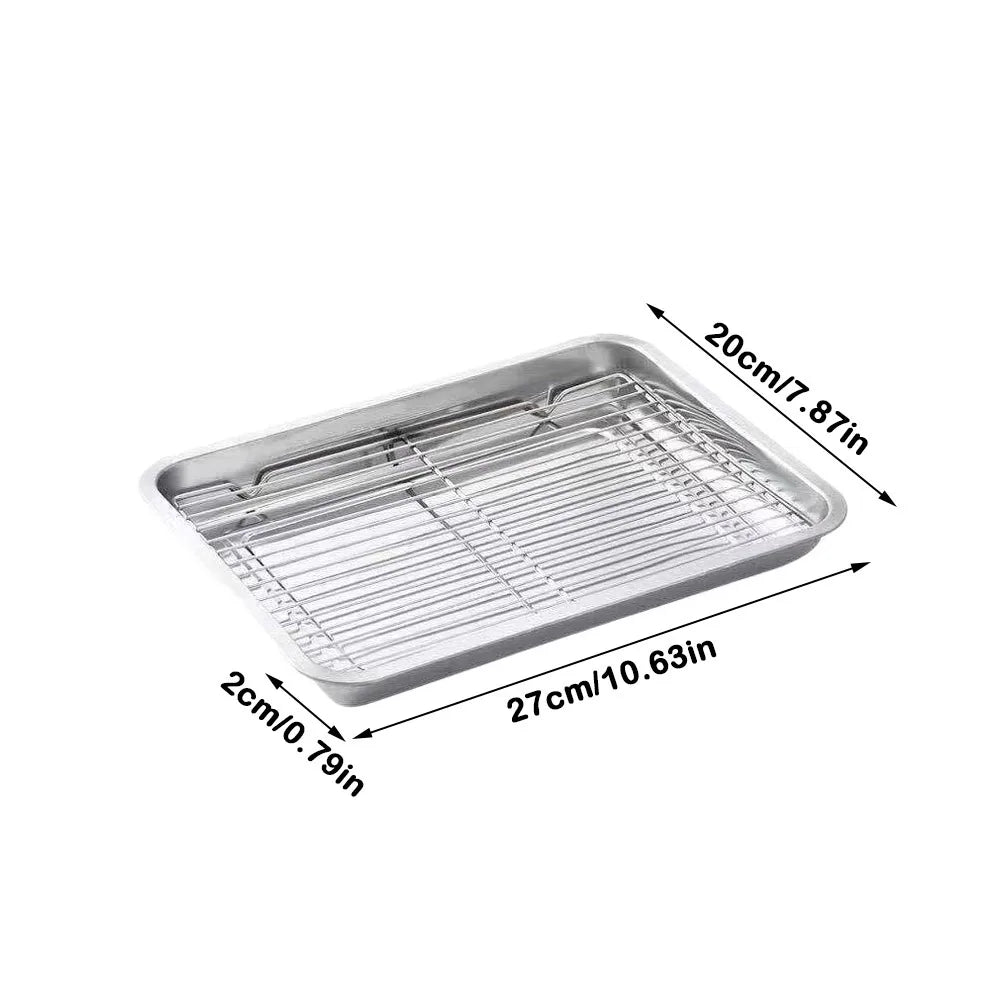 Stainless Steel Baking Pan with Removable Cooling Rack