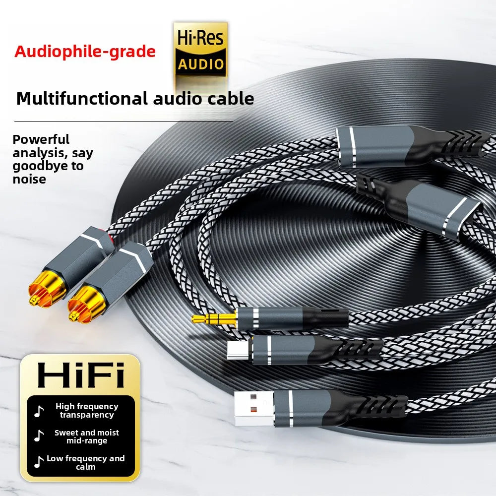 Nixie 1-to-2 Dual RCA Audio Cable – AUX & USB Compatible